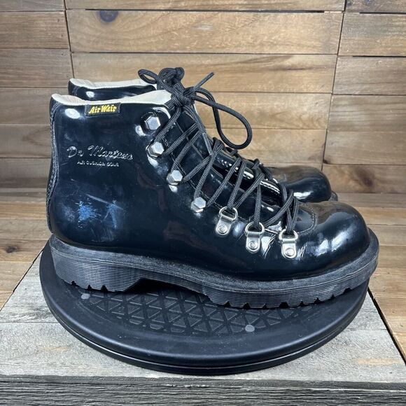 Dr.Martens Womens Size 7 Holt Black Leather Mountain Lace Up Ankle Boots - Picture 1 of 10